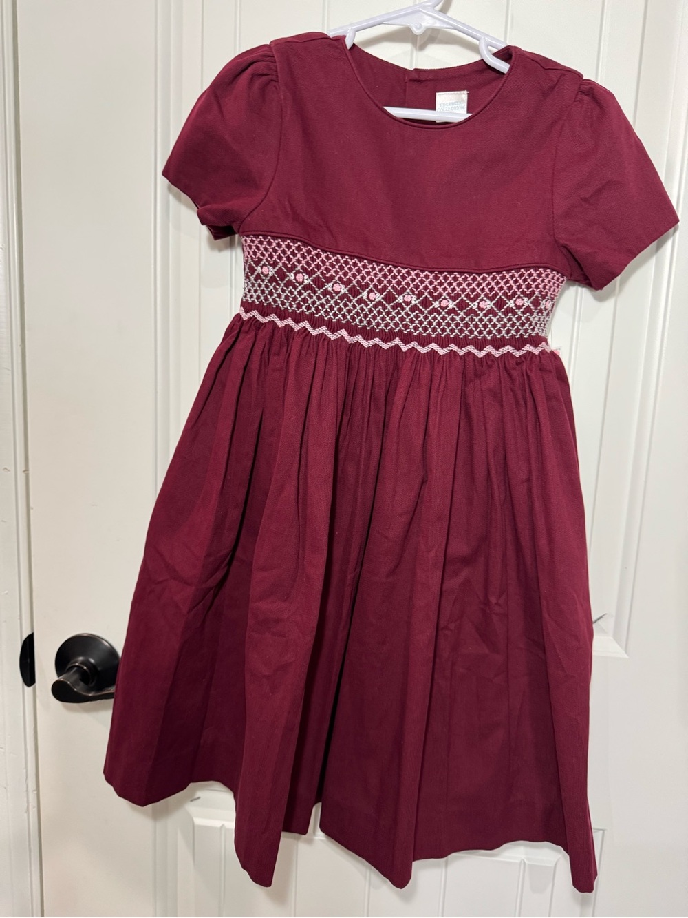 Edgehill Collection Burgundy Smocked Waist Party Dress size 5 NWT